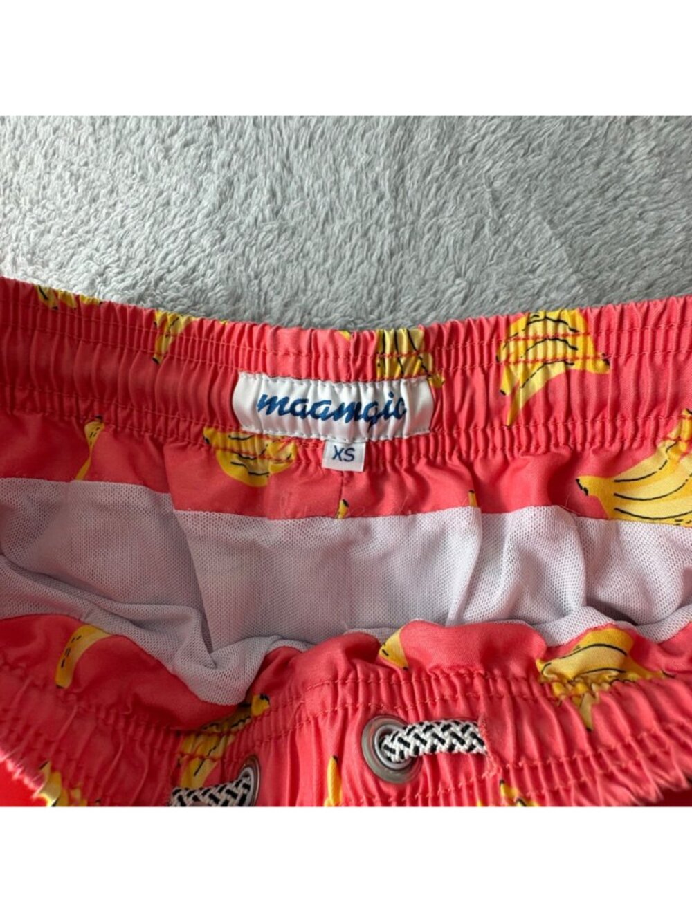Maamgic Mens Swim Shorts Orange Banana XS Mesh Lining Pockets - Picture 3 of 7